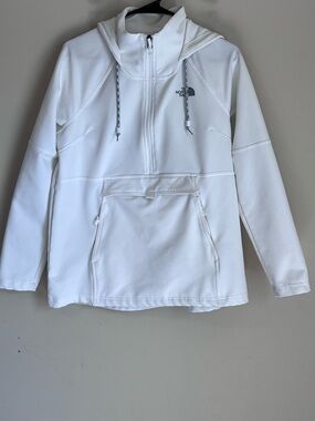 North Face Women's Tekno Hooded Pullover Jacket Lightweight White Sz Medium EUC
